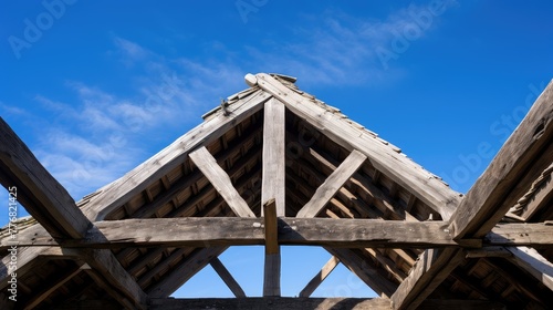 weathered roof timber frame