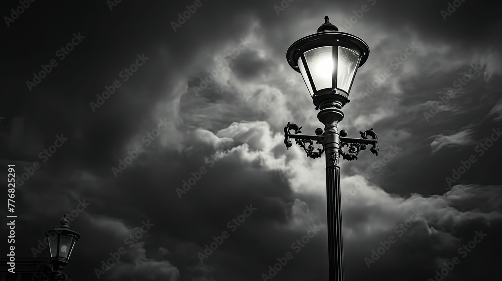 lamp black and white lighting