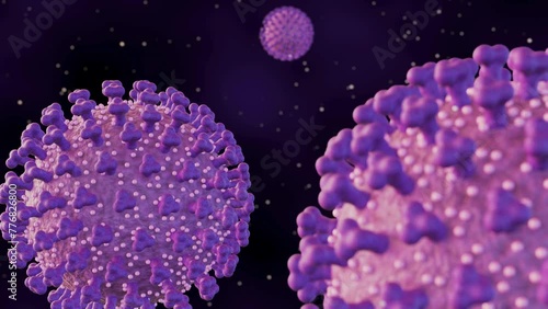 3d animation of Echovirus. The name is derived from 