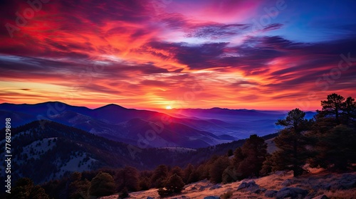 sunsky purple mountains © vectorwin