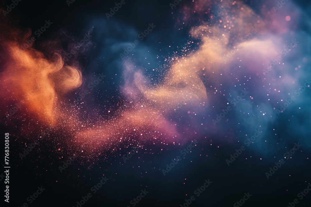 Fototapeta premium colorful smoke clouds, dark red and orange hues, dark blue and purple hues, smoke swirling in the air, dark colors, a colorful smoke cloud background