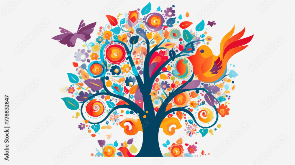 Colorful Illustration of Life's Joy and Delight Within and Out concept Colorful Illustration of Life's Joy and Delight Within and Out concept