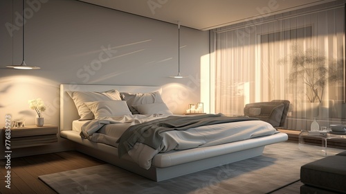 bed blurred interior remodel