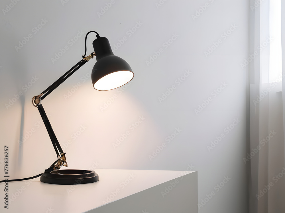 classic old fashion lamp on the table near white colored wall classic old fashion lamp on the table near white colored wall