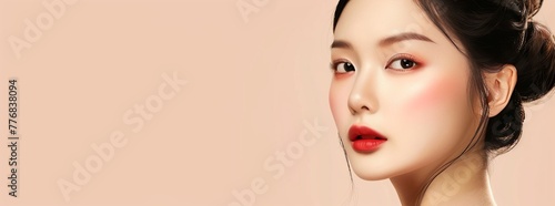 Pretty woman of Asian appearance makeup