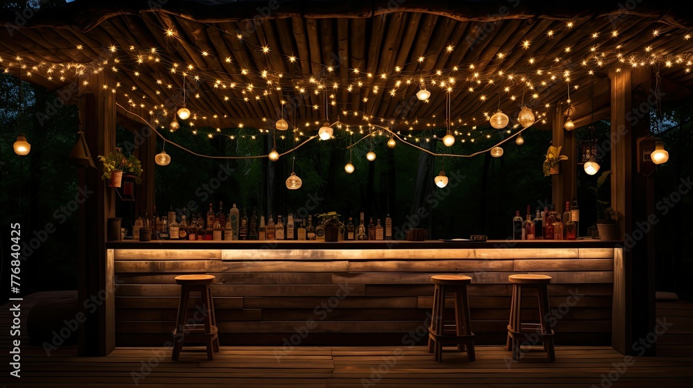 cozy bar with lights
