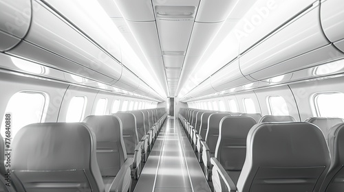 sleek blurred plane interior