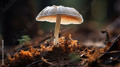 fresh above champignon mushroom