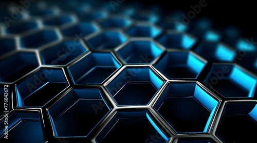 Elegant Hexagonal Nano Structure Backdrop with Futuristic Technological Aesthetic