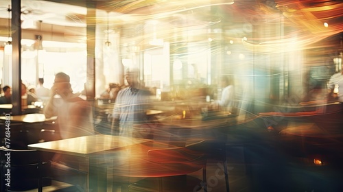 cafe blurred blurry interior