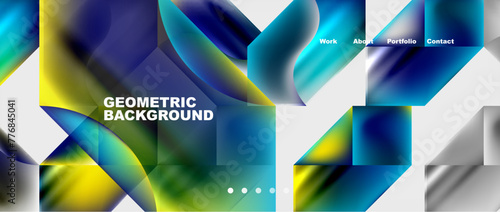 Colorful gradients with abstract geometric shapes. Vector Illustration For Wallpaper, Banner, Background, Card, Book Illustration, landing page