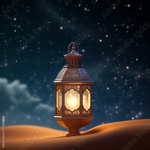 Eid mubarak and ramadan kareem greetings with islamic lantern and mosque. Eid al fitr background