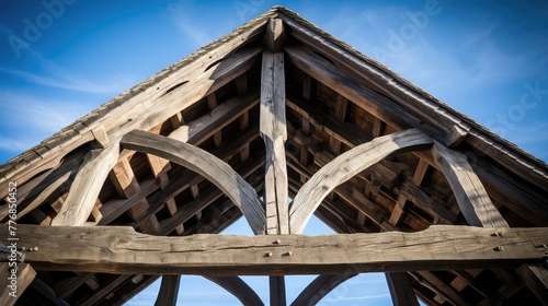 castle roof timber frame © vectorwin