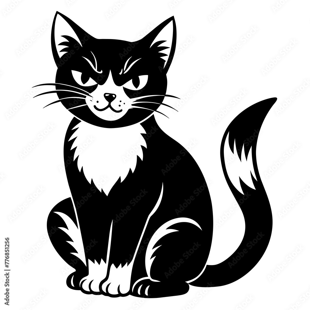 Angry Cat Sitting Vector Illustration Angry Cat Sitting Vector Illustration