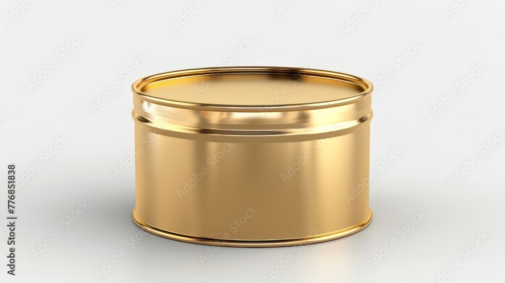 Isolated golden tin can on a white background Isolated golden tin can on a white background