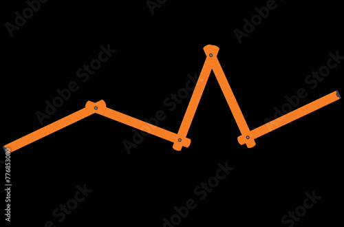 orange ruler folding meter vector illustration