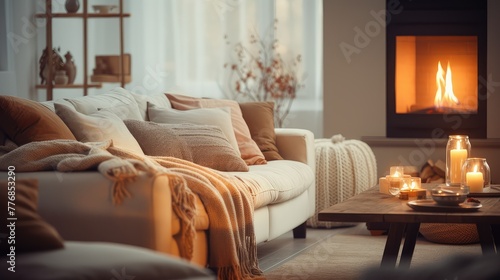 soft blurred living room interior design © vectorwin