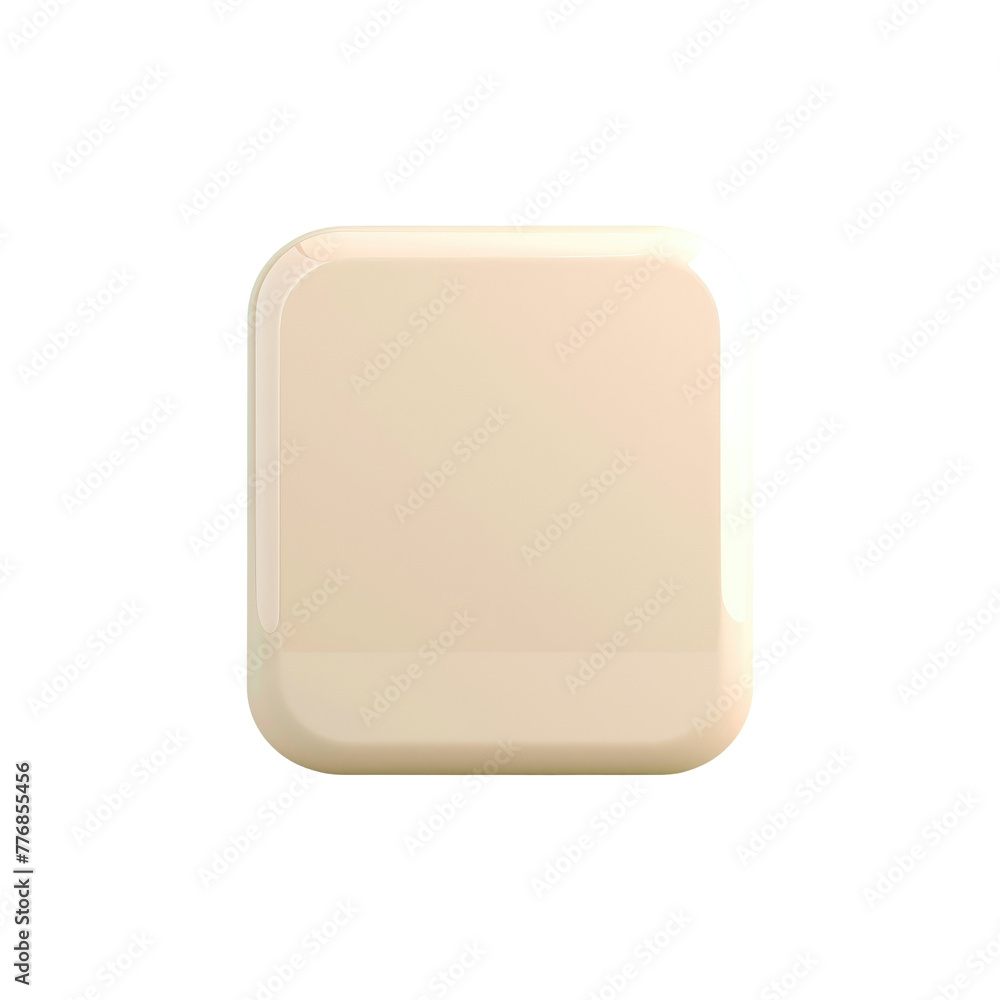Square button on Transparent Background Square button on Transparent Background