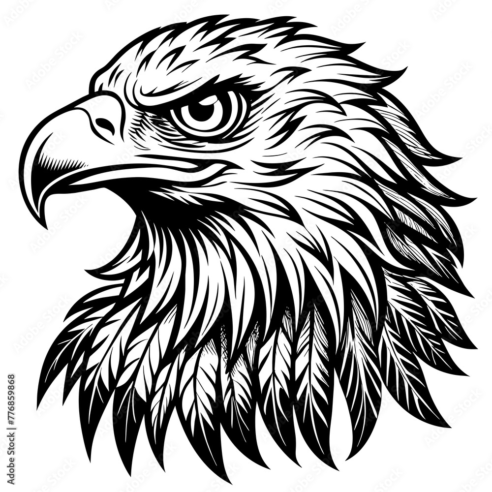 Fototapeta premium American eagle in flight Silhouette Graphics Vector Illustration, eagle Line Art,eagle Svg t shirts Design, Laser Cut File Cricut, Paper Cut and Printing, eagle face Svg, Easter For Kids Bundle