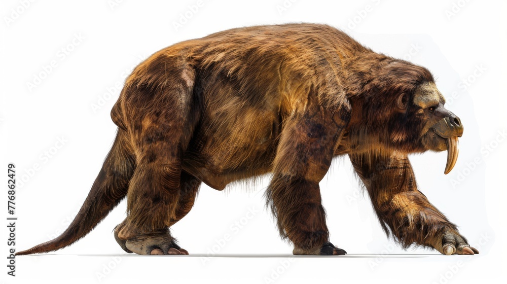 The extinct Megatherium, commonly known as the giant ground sloth. This ...