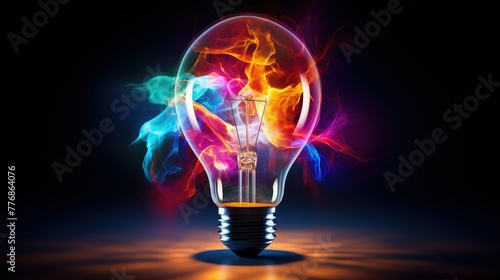 mesmerizing abstract light bulb with a glow photo