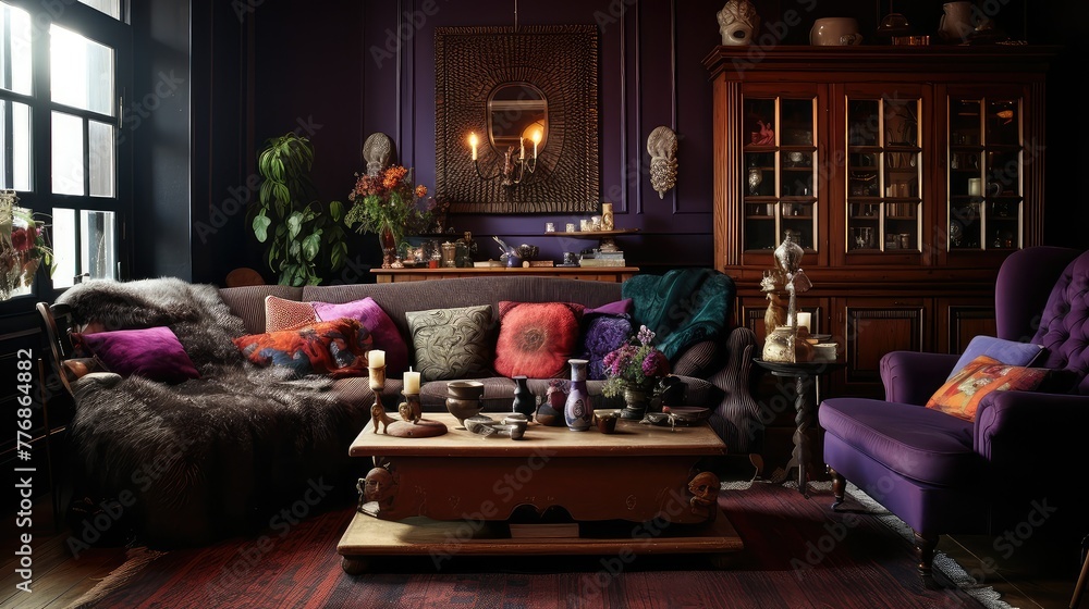 mysterious dark livingroom