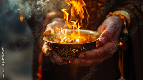 Religious rituals and ceremonies often involve symbolic acts that convey deeper spiritual meanings. photo