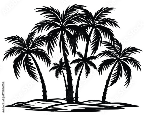 Palm tree silhouettes Vector illustration