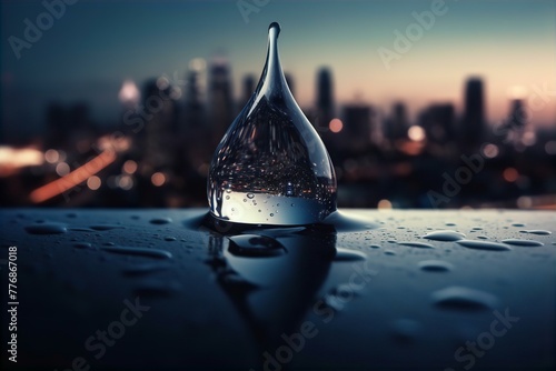 drop, water, city, background, urban, skyline, building, architecture, skyscraper, reflection, downtown, cityscape, rain, rainy photo