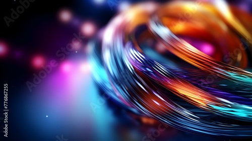 Vibrant Fiber Optic Cables Transferring Futuristic Data in a Mesmerizing Abstract Tech Background