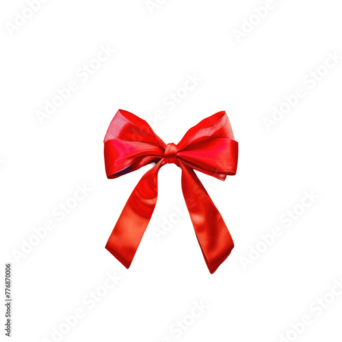 A red bow on a Transparent Background