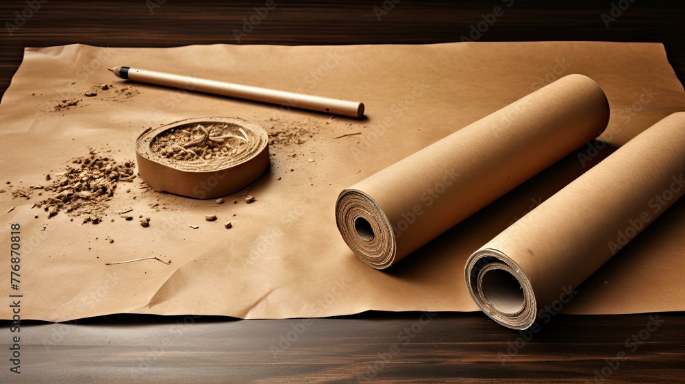 edges brown paper roll