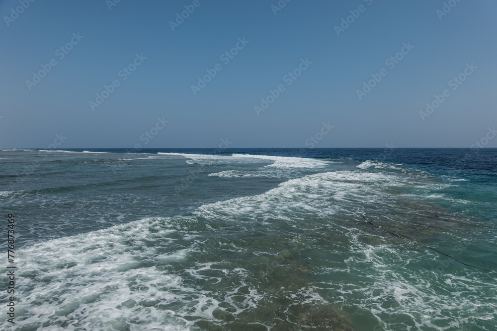 strong waves on a stormy day on vacation