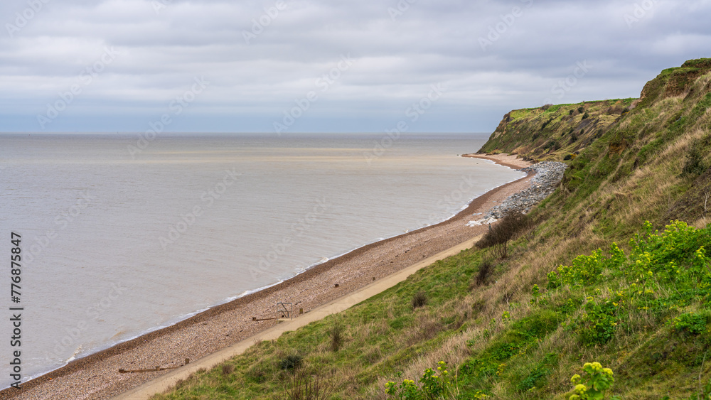 Beach and cliffs near Herne Bay, Kent, England Beach and cliffs near Herne Bay, Kent, England