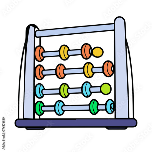 abacus Outline color vector icon design illustration