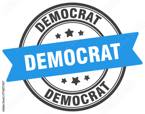 democrat stamp. democrat label on transparent background. round sign
