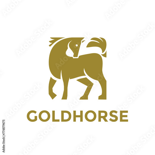 Golden Horse Logo Icon vector