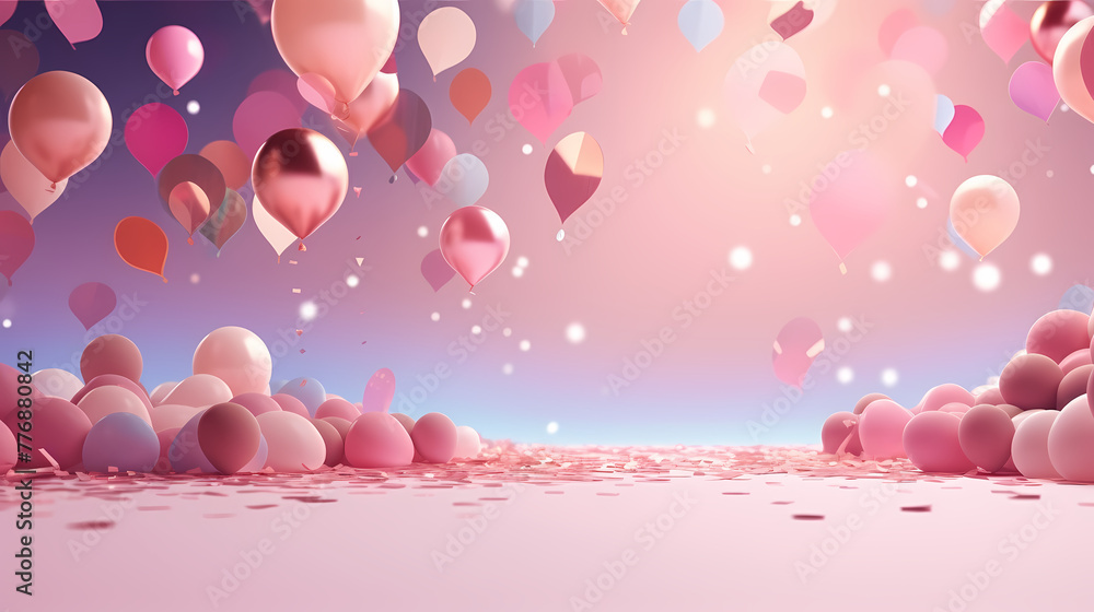 Pink party background with confetti Pink party background with confetti