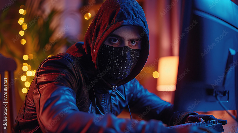 Hacker man in a Futuristic Setting Hacker man in a Futuristic Setting