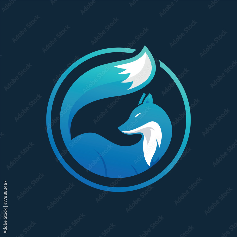 Fototapeta premium Fox Modern Tech Mascot Icon