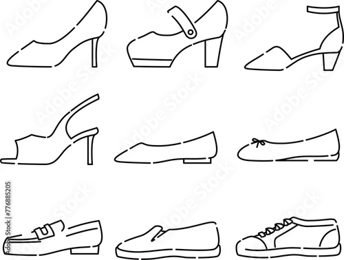 靴　線画セット