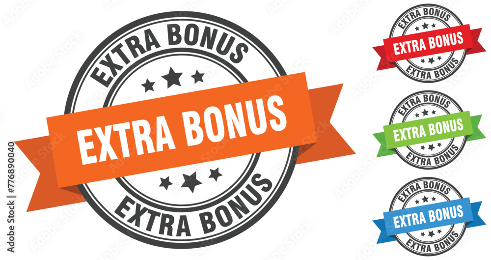 Obraz premium extra bonus stamp. round band sign set. label