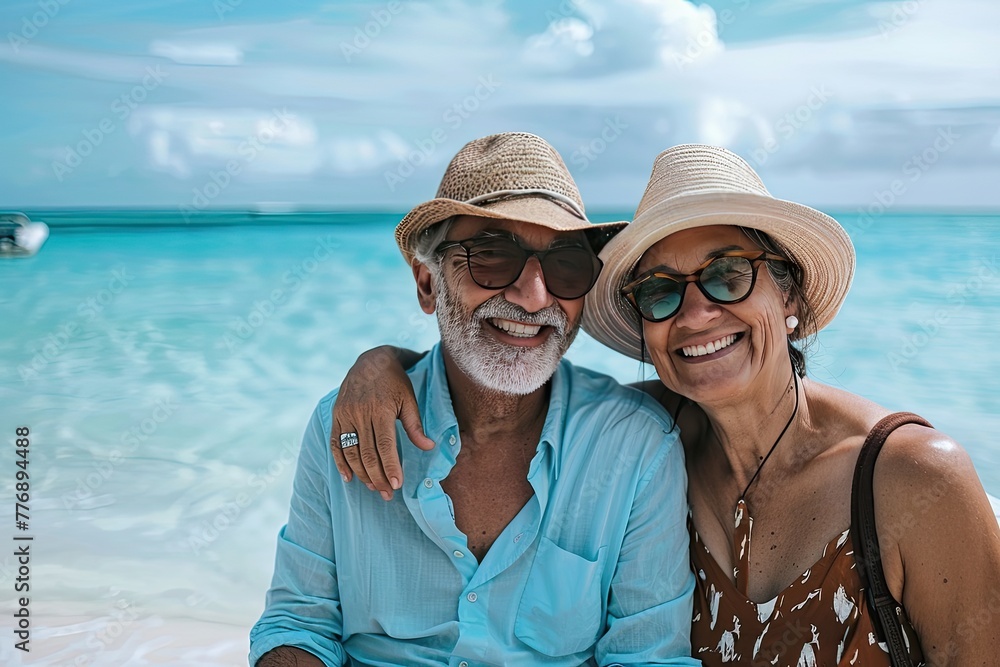 Senior couple enjoying a vacation together