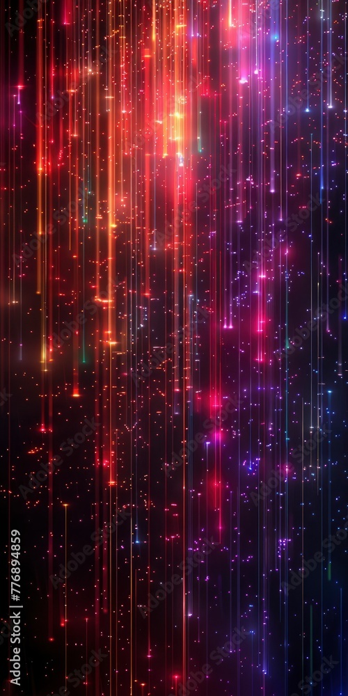 Stunning abstract multicolor spectral lines of light as data flow concept, dark background Stunning abstract multicolor spectral lines of light as data flow concept, dark background