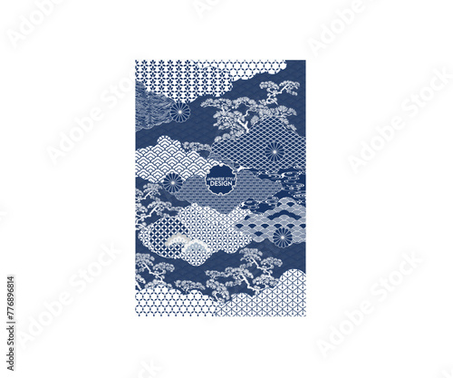 Traditional Japanese pattern backgroud design.