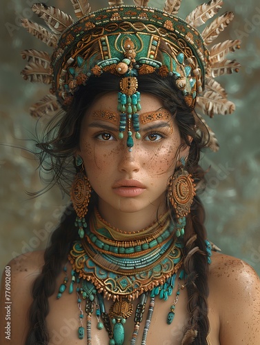 portrait of a woman, incan warrior princess