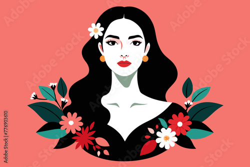 A Creative Fashion Portrait Blossoming with Delicate Patterns