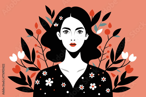 A Creative Fashion Portrait Blossoming with Delicate Patterns