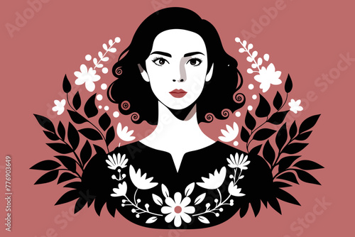 A Creative Fashion Portrait Blossoming with Delicate Patterns