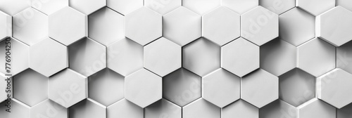 Seamless hexagonal abstract pattern in minimalist white and gray tones,creating a clean,contemporary and futuristic architectural design